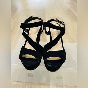 Sz.7-VELVETY STRAPS WEDGE PLATFORM HEELS